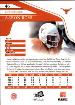 2007 Press Pass - Reflectors Blue #46 Aaron Ross Back