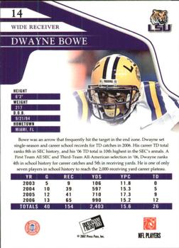2007 Press Pass - Reflectors Proof #14 Dwayne Bowe Back