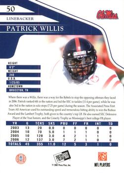 2007 Press Pass - Reflectors Proof #50 Patrick Willis Back