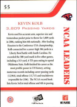 2007 Press Pass - Reflectors Proof #55 Kevin Kolb Back