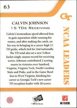 2007 Press Pass - Reflectors Proof #63 Calvin Johnson Back