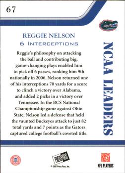 2007 Press Pass - Reflectors Proof #67 Reggie Nelson Back