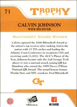 2007 Press Pass - Reflectors Proof #71 Calvin Johnson Back