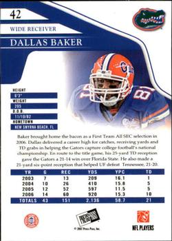 2007 Press Pass - Reflectors Solo #42 Dallas Baker Back
