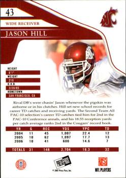 2007 Press Pass - Reflectors Solo #43 Jason Hill Back
