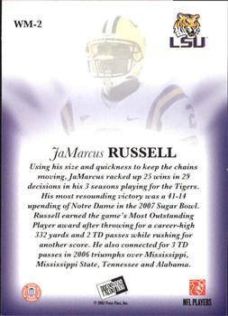 2007 Press Pass - Wal-Mart Exclusive #WM-2 JaMarcus Russell  Back