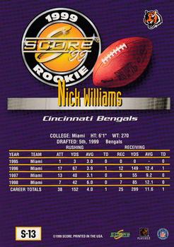 1999 Score Supplemental #S-13 Nick Williams Back