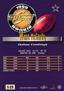 1999 Score Supplemental #S-20 Wane McGarity Back