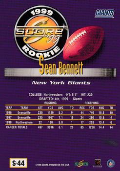 1999 Score Supplemental #S-44 Sean Bennett Back