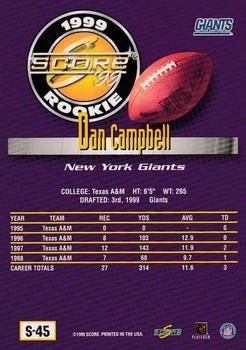 1999 Score Supplemental #S-45 Dan Campbell Back