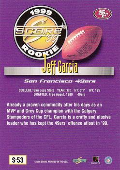 1999 Score Supplemental #S-53 Jeff Garcia Back