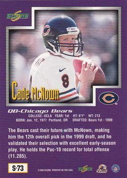 1999 Score Supplemental #S-73 Cade McNown Back