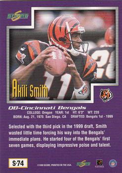 1999 Score Supplemental #S-74 Akili Smith Back