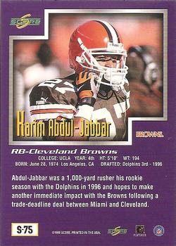 1999 Score Supplemental #S-75 Karim Abdul-Jabbar Back