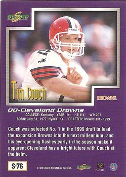 1999 Score Supplemental #S-76 Tim Couch Back