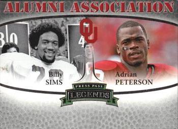 2007 Press Pass Legends - Alumni Association #6 Billy Sims / Adrian Peterson Front