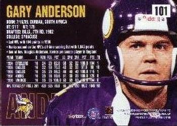 1999 SkyBox Dominion #101 Gary Anderson Back
