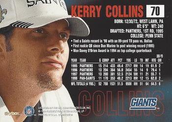 1999 SkyBox Dominion #70 Kerry Collins Back