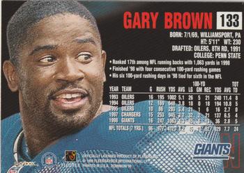1999 SkyBox Dominion #133 Gary Brown Back