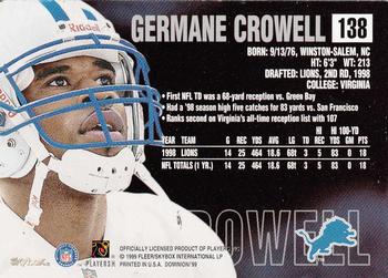 1999 SkyBox Dominion #138 Germane Crowell Back