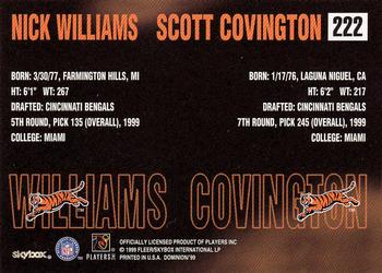 1999 SkyBox Dominion #222 Nick Williams / Scott Covington Back