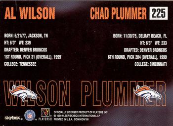 1999 SkyBox Dominion #225 Al Wilson / Chad Plummer Back