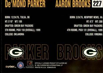 1999 SkyBox Dominion #227 De'Mond Parker / Aaron Brooks Back
