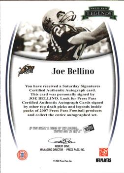 2007 Press Pass Legends - Autographs #NNO Joe Bellino Back
