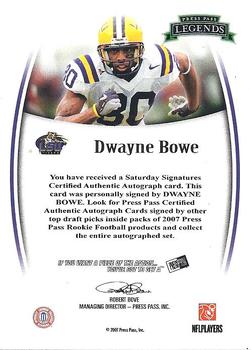 2007 Press Pass Legends - Autographs #NNO Dwayne Bowe Back