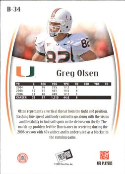 2007 Press Pass Legends - Bronze #B-34 Greg Olsen Back