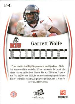 2007 Press Pass Legends - Bronze #B-41 Garrett Wolfe Back