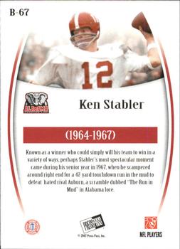 2007 Press Pass Legends - Bronze #B-67 Ken Stabler Back