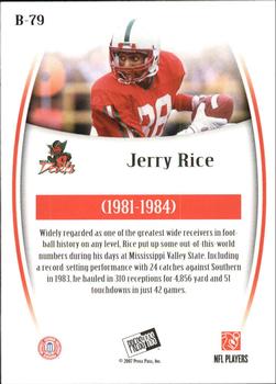 2007 Press Pass Legends - Bronze #B-79 Jerry Rice Back