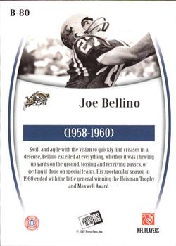 2007 Press Pass Legends - Bronze #B-80 Joe Bellino Back