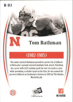 2007 Press Pass Legends - Bronze #B-83 Tom Rathman Back