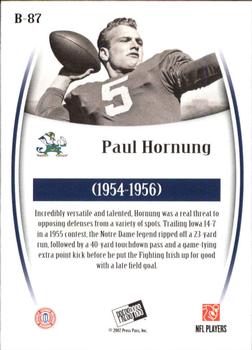 2007 Press Pass Legends - Bronze #B-87 Paul Hornung Back
