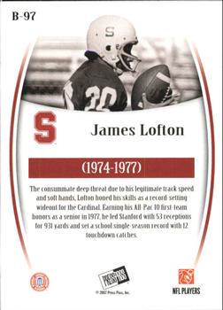 2007 Press Pass Legends - Bronze #B-97 James Lofton Back