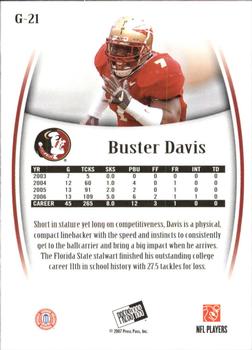 2007 Press Pass Legends - Gold #G-21 Buster Davis Back