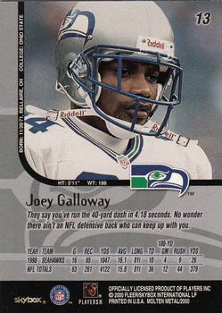 1999 SkyBox Molten Metal #13 Joey Galloway Back
