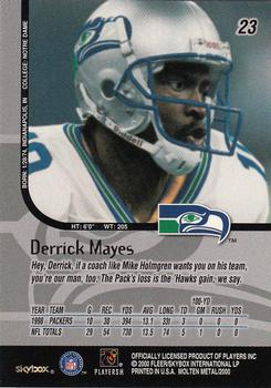 1999 SkyBox Molten Metal #23 Derrick Mayes Back