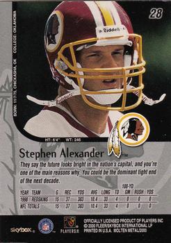 1999 SkyBox Molten Metal #28 Stephen Alexander Back