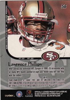 1999 SkyBox Molten Metal #56 Lawrence Phillips Back