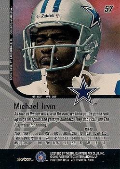1999 SkyBox Molten Metal #57 Michael Irvin Back