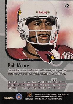 1999 SkyBox Molten Metal #72 Rob Moore Back
