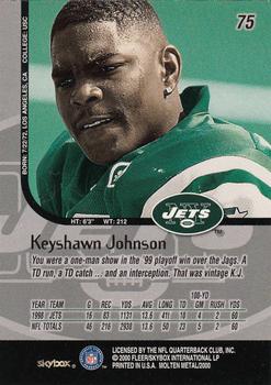 1999 SkyBox Molten Metal #75 Keyshawn Johnson Back