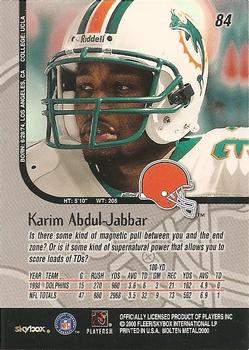 1999 SkyBox Molten Metal #84 Karim Abdul-Jabbar Back