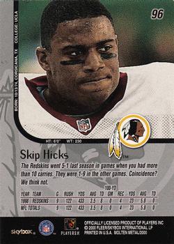 1999 SkyBox Molten Metal #96 Skip Hicks Back