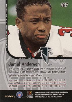 1999 SkyBox Molten Metal #107 Jamal Anderson Back