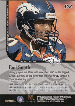 1999 SkyBox Molten Metal #123 Rod Smith Back