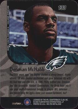 1999 SkyBox Molten Metal #133 Donovan McNabb Back